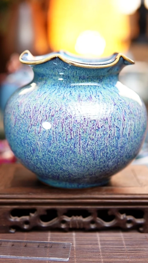 海洋蓝 手工小花器