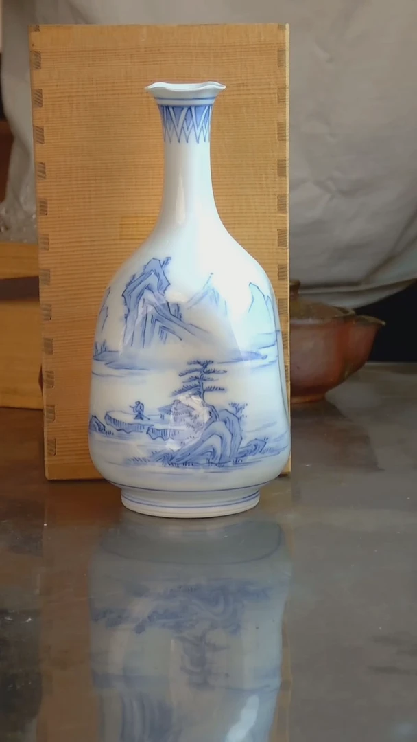 陶瓷容***?日本原产青花小壶