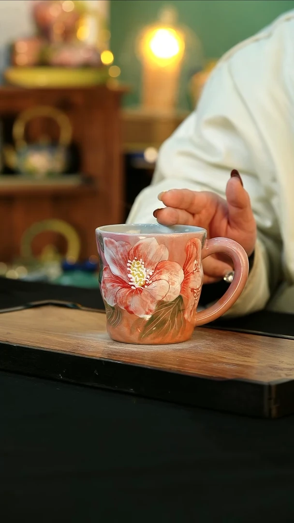 【闪购商品】杯手绘心瓷陶瓷浮力