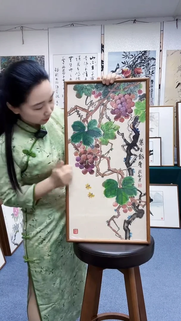 国画35*68实木画框顺丰包邮手绘