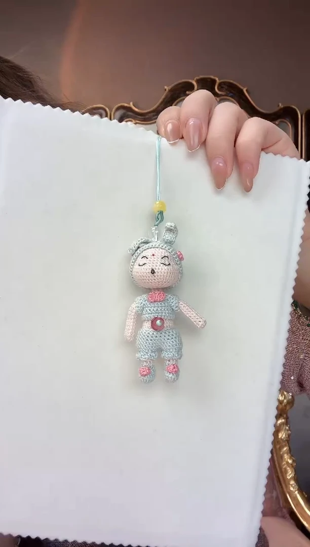 织绣纯手工重工手机挂蓝