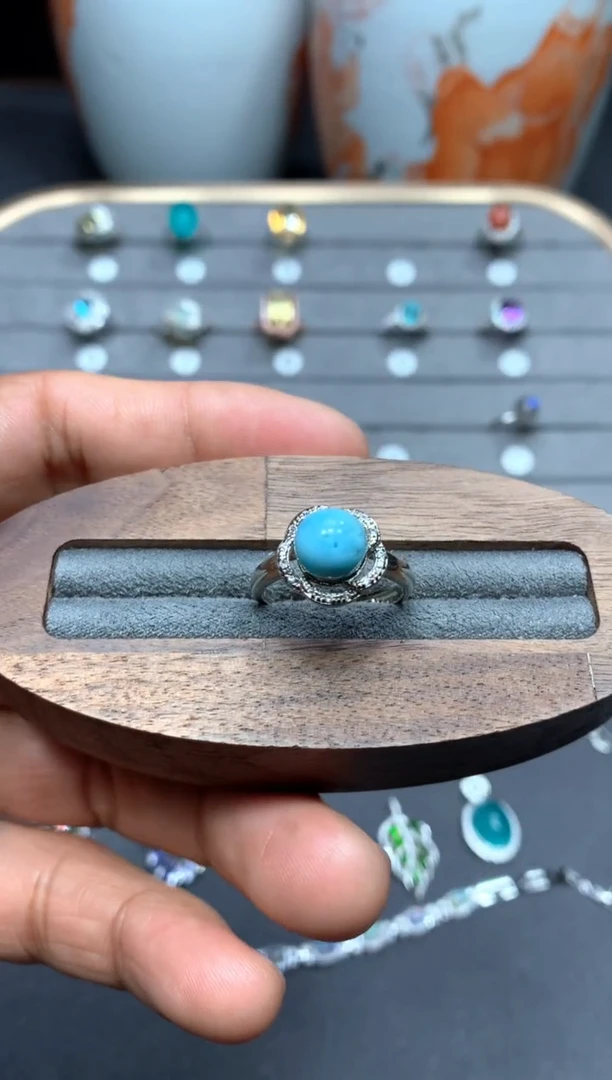 【闪购商品】针钠钙石（海纹石）戒指未镶嵌W25（随机性发货只发一单）