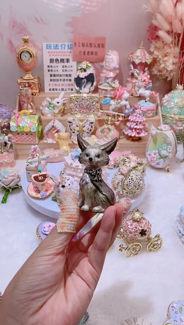 合金珐琅彩首饰盒摆件