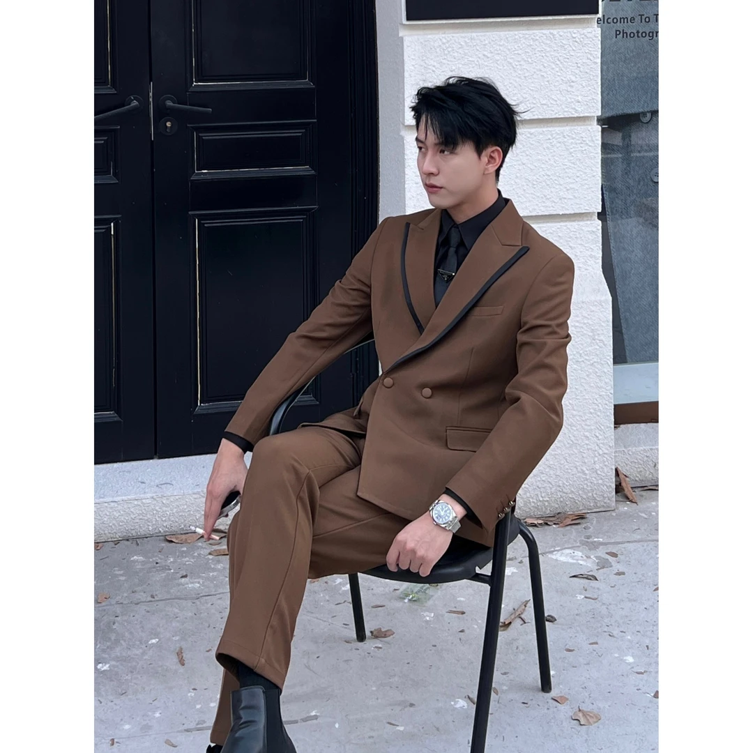 【618】秋冬新款潮流高级感高定设计感西装外套男-23668单独上衣