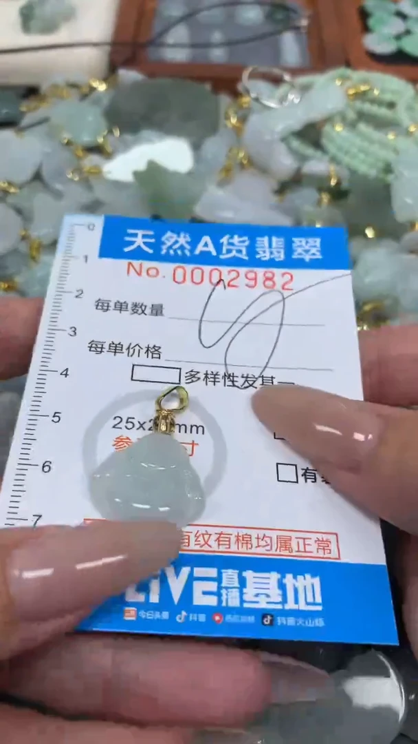 翡翠未镶嵌颈饰净货挂件-2982