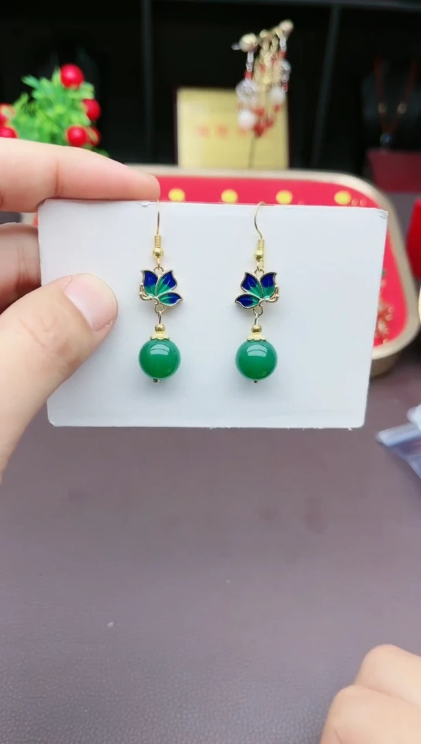 【闪购商品】玛瑙/玉髓耳钉银S925镶嵌337000