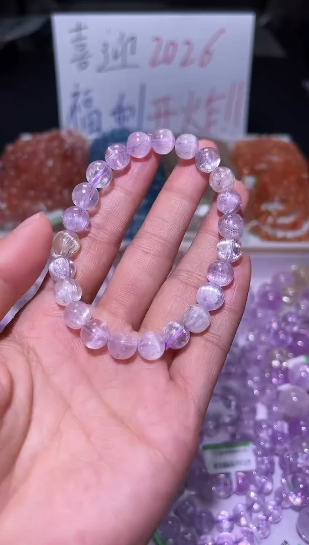 未镶嵌锂辉石手串J045-8mm紫锂辉单圈-多样性发其一