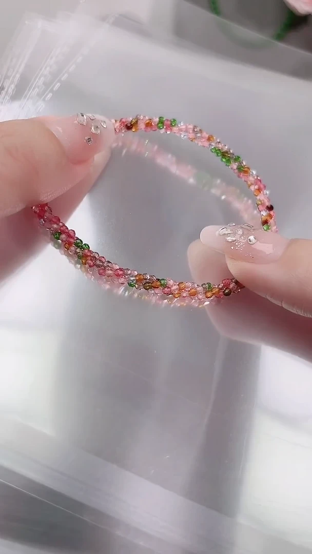 合金手链尖晶石粉彩麻花19.9