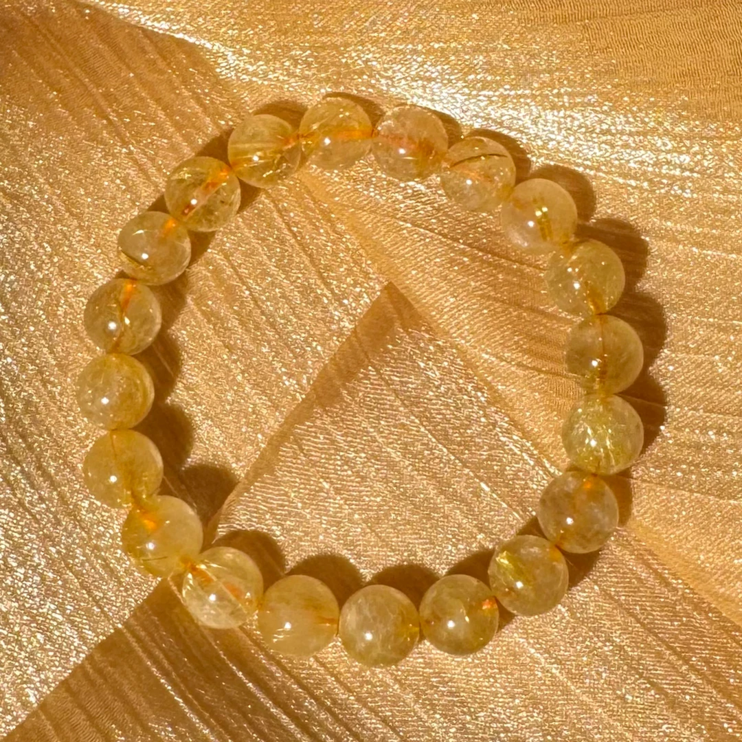 雅颂集【金发晶】天然金发晶手串净体黄发晶款手链百搭小众