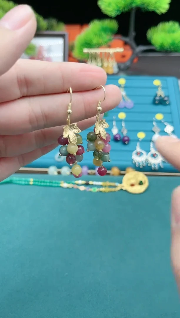 【闪购商品】玛瑙/玉髓耳钉银S925镶嵌311000