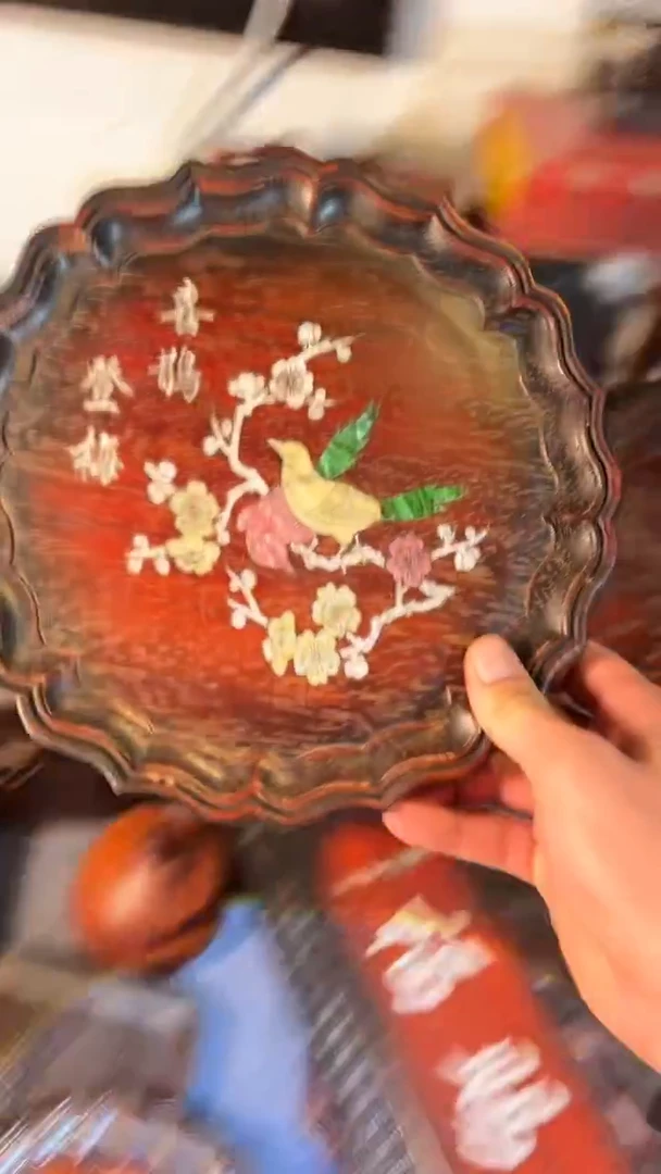 非洲紫檀（红花梨）赏盘25CM