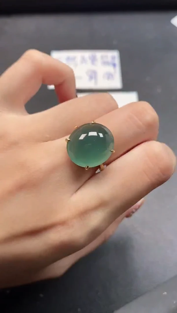 银S925镶嵌戒指翡翠65454