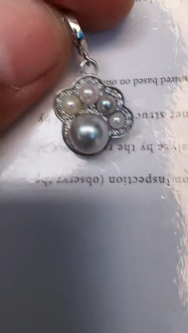 海水珍珠银S925镶嵌颈饰吊坠