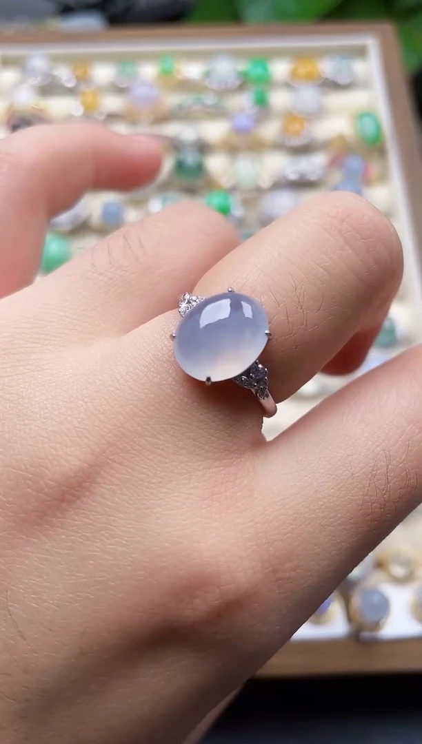 银S925镶嵌戒指翡翠60