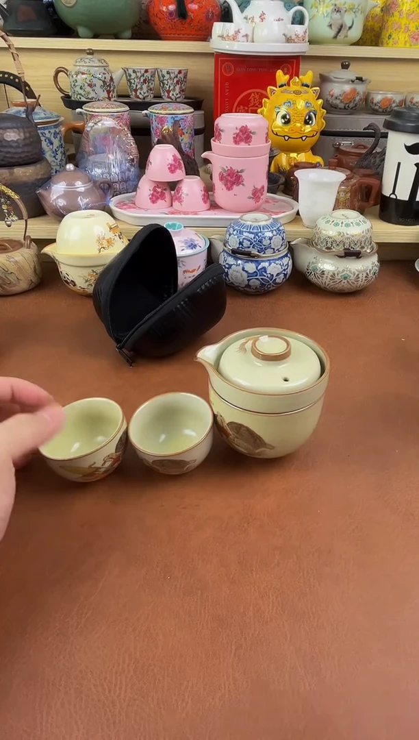 陶瓷茶具摆件旅行套组