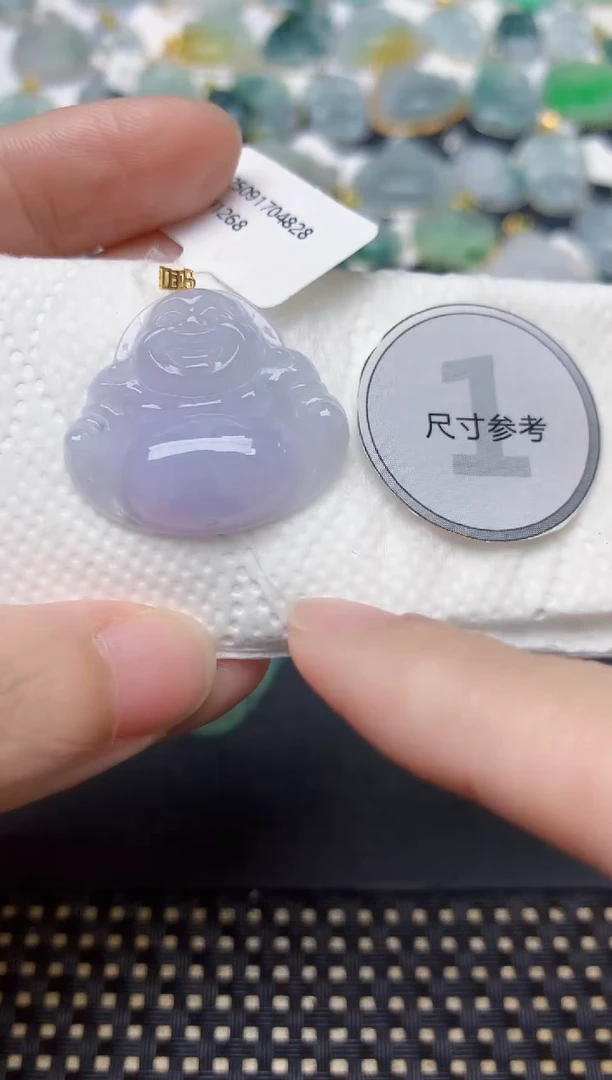 颈饰18K金镶嵌翡翠天然缅甸A货翡翠