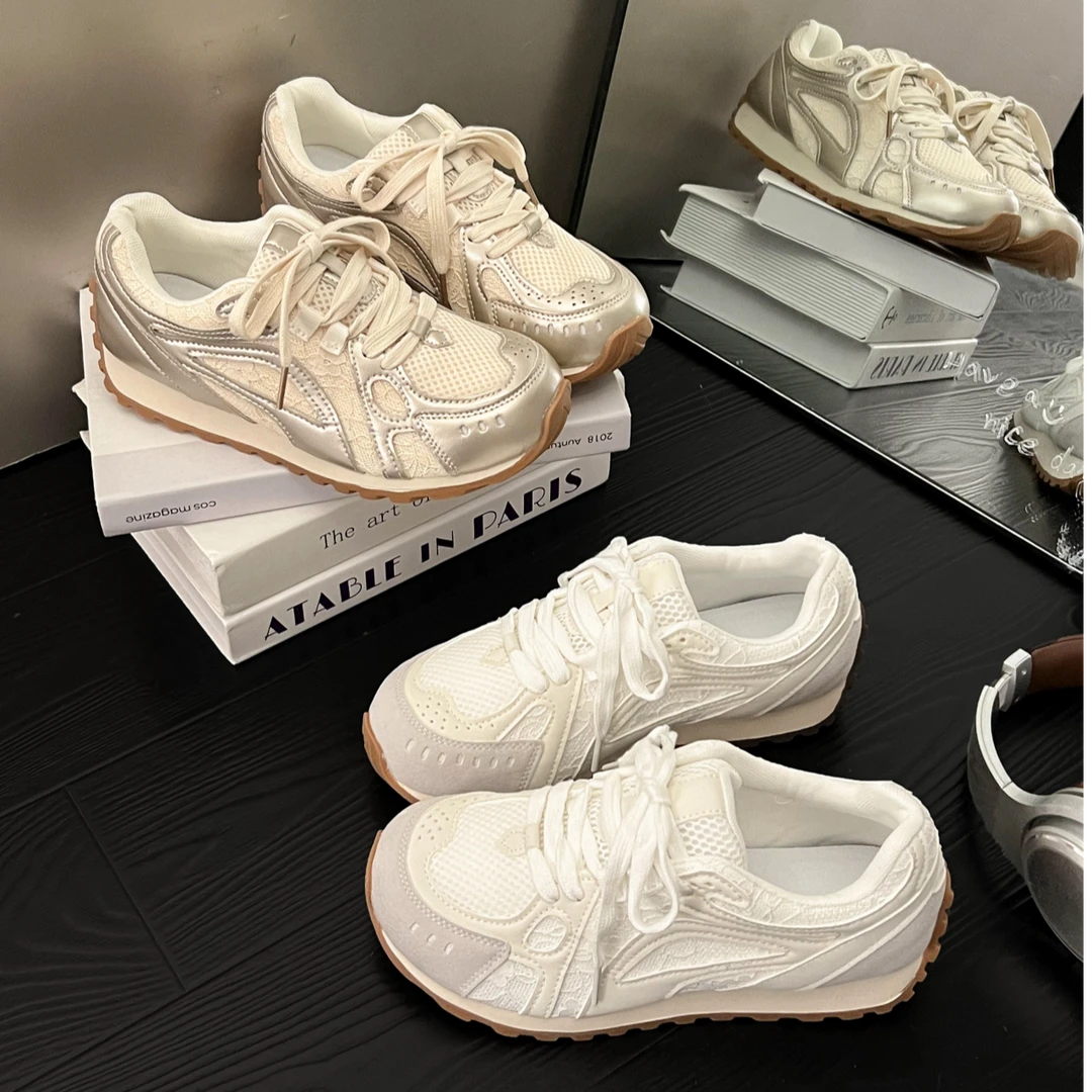 厚底德训鞋女2025春夏季新款爆款芭蕾风百搭休闲运动鞋软底阿甘鞋