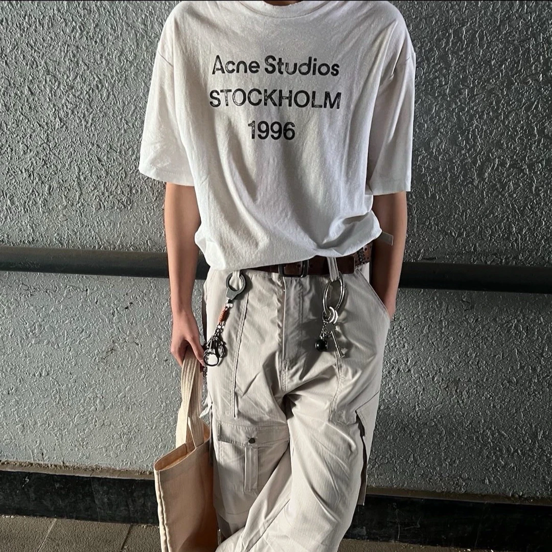 未使用 Acne studio 米色复古做旧T恤 全新带吊xs/m码