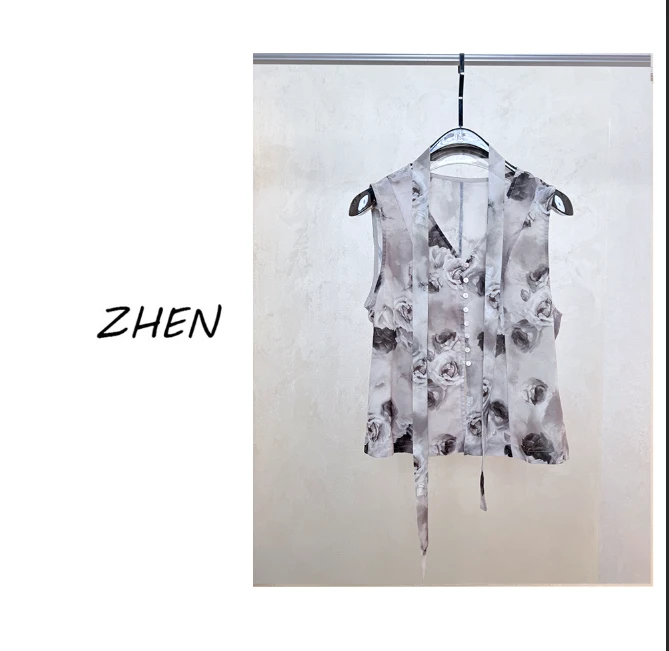 【ZHEN】25K00971 2025新款时尚气质休闲百搭短袖上衣女