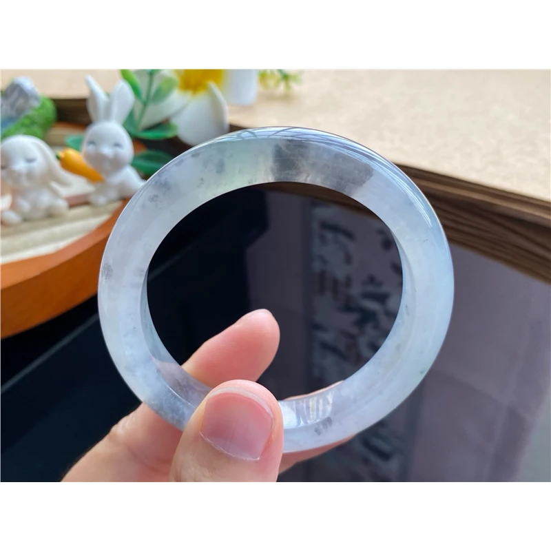 天然翡翠11.06批冰乌鸡果冻镯10281号53-11.8-8.6 墨天然翡翠手镯