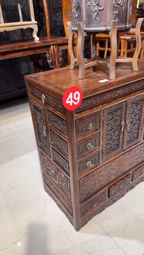 【闪购商品】木木艺缅花满雕柜子5800.8888