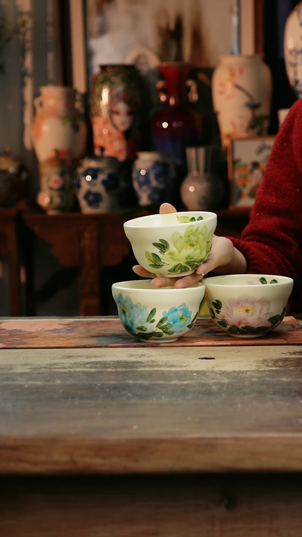 【闪购商品】瓷片景德镇纯手工釉下彩精品花瓶