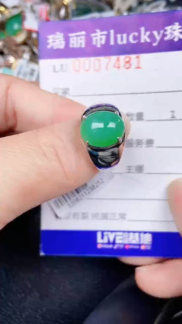 颈饰银S925镶嵌翡翠7481