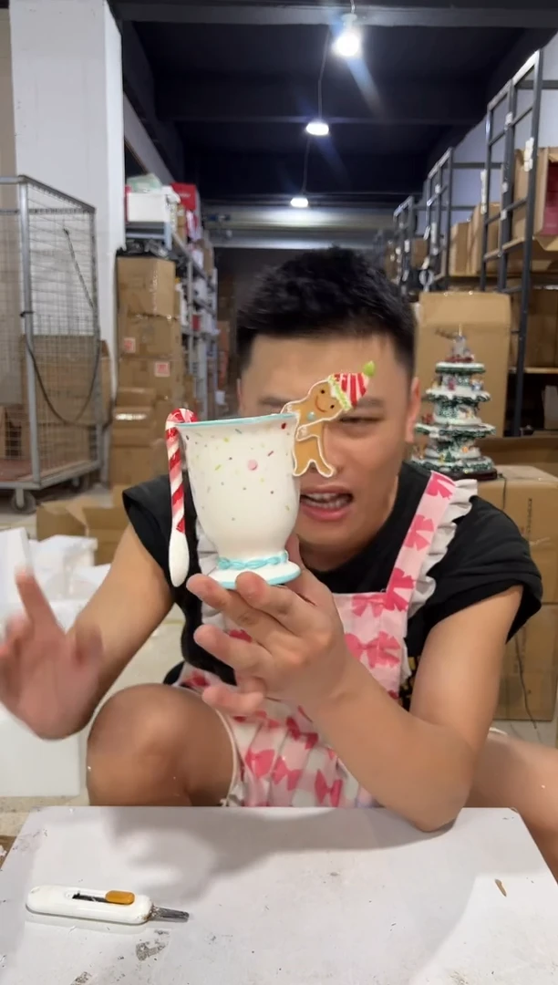 瓷片姜饼人一杯一勺