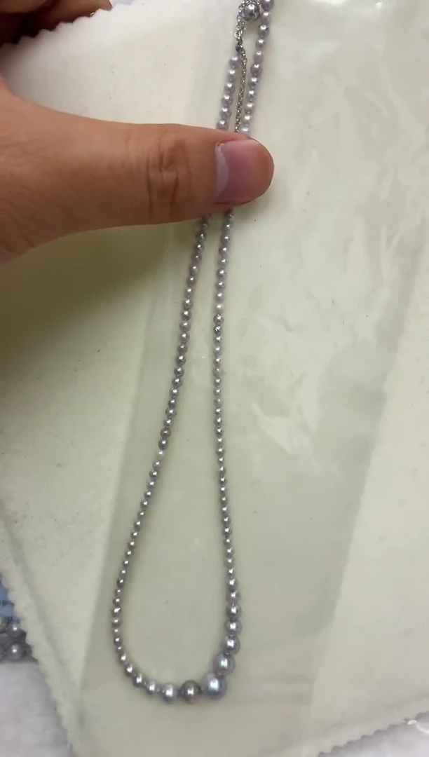 未镶嵌DA海水珍珠灰珠塔链 xt024