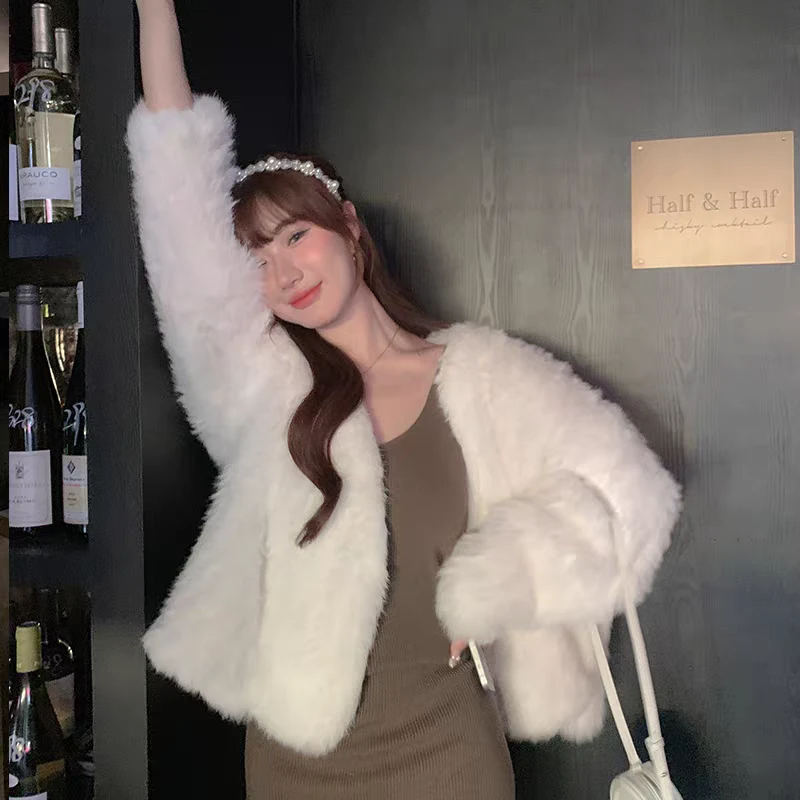 人造皮草 外套女秋冬短款环保毛人造皮草短款