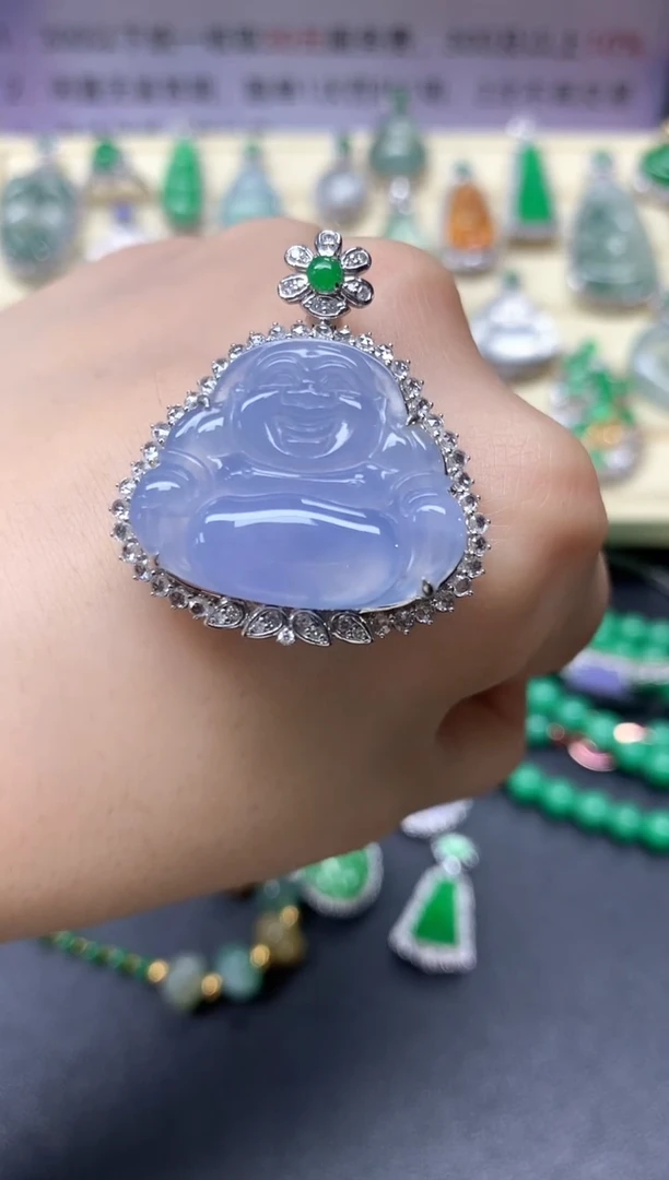 【闪购商品】翡翠吊坠(不含链)18K金镶嵌吊坠|13800+1380