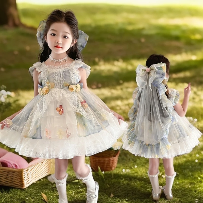 女童洛丽塔儿童连衣裙2025新款女宝宝生日礼服裙子时尚潮流