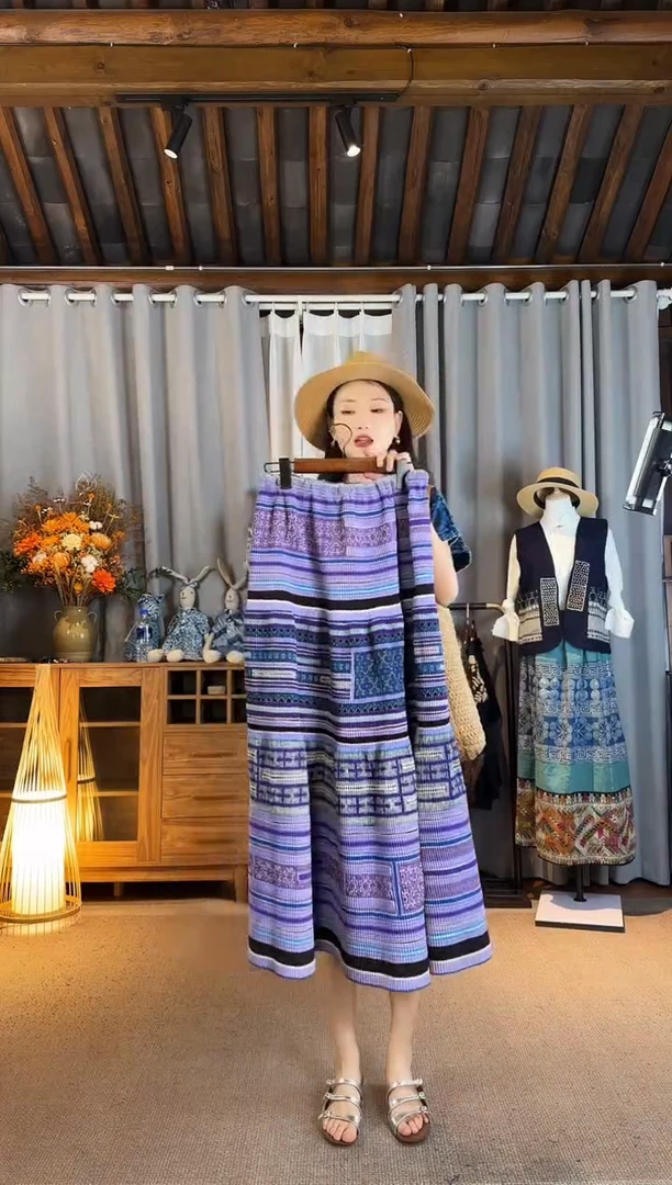 设计师款重工满绣百褶裙