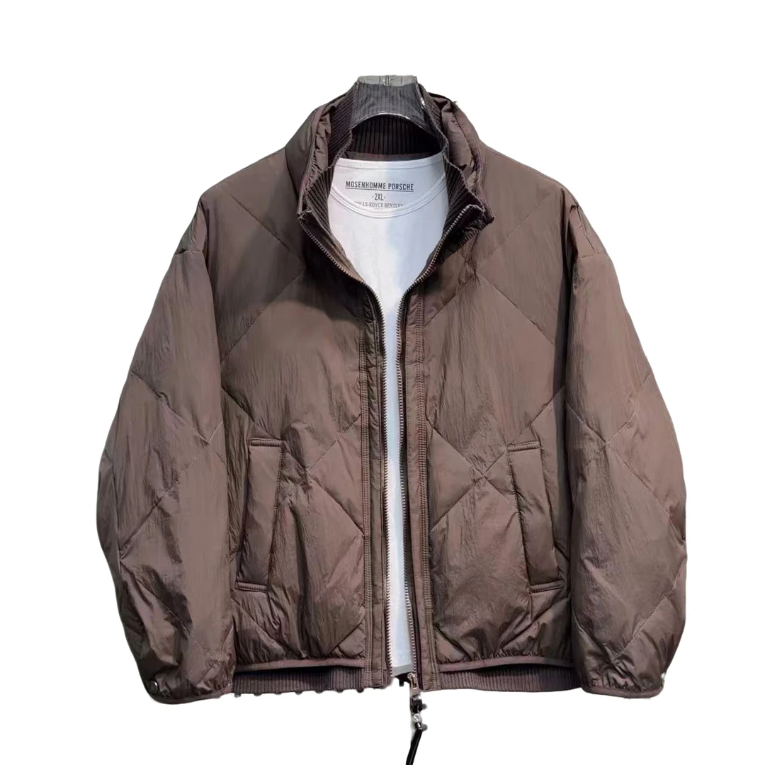 冬季羽绒休闲立领收口袖时尚帅气保暖防寒羽绒外套男士简约