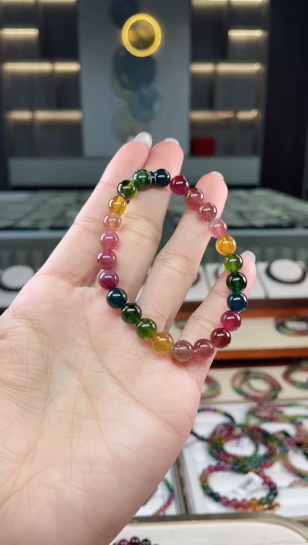 未镶嵌老矿碧玺单圈手串6mm+碧玺（多样性发一条）T