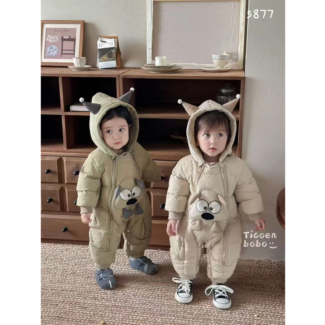 （乐乐家）婴儿冬季白鸭绒加厚男女宝宝爬服过款链接加绒