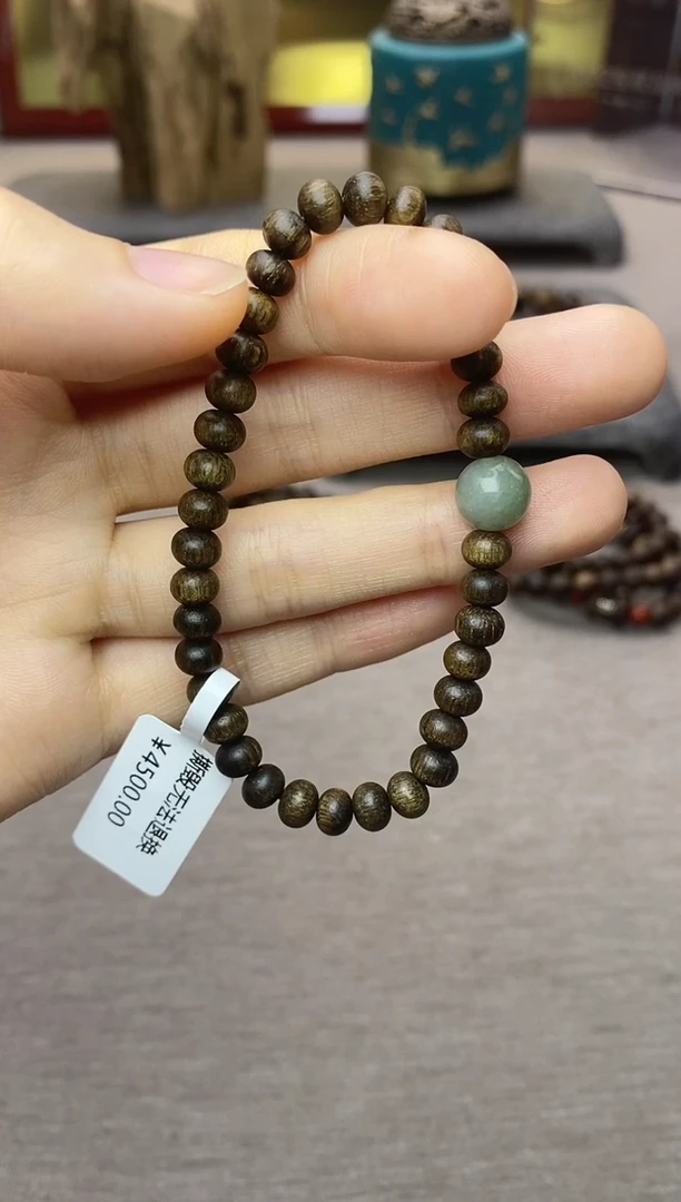 【闪购商品】沉香木手串芽庄白棋06算盘珠 单圈设计