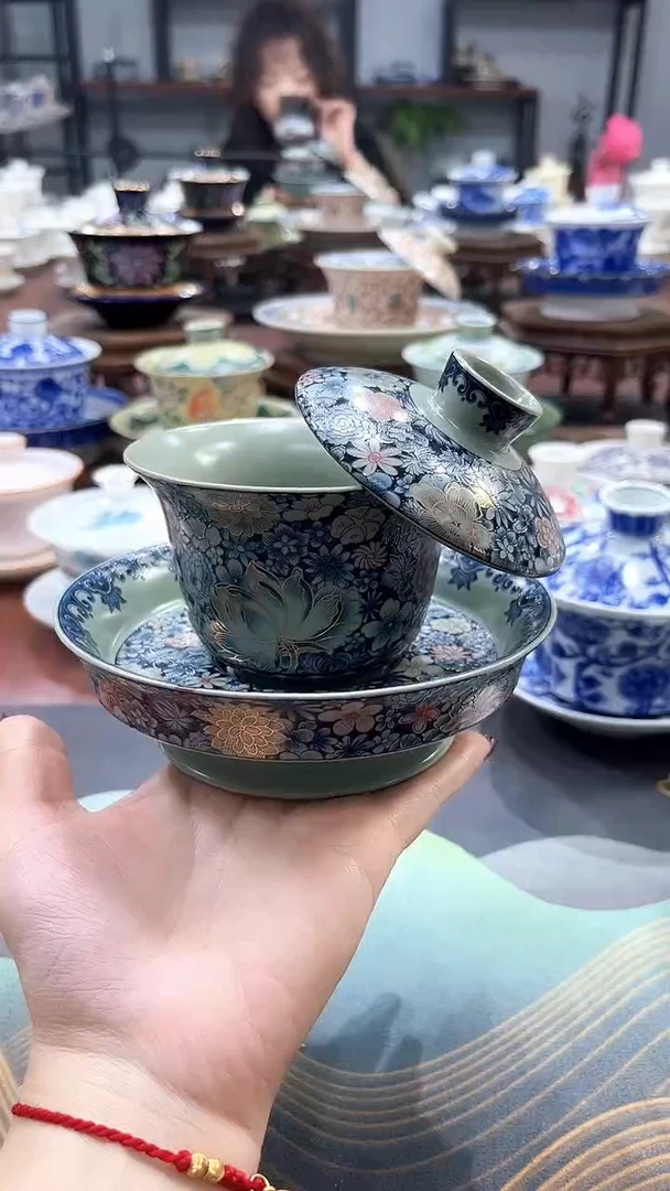 【闪购商品】繁花似锦大底拖盖碗