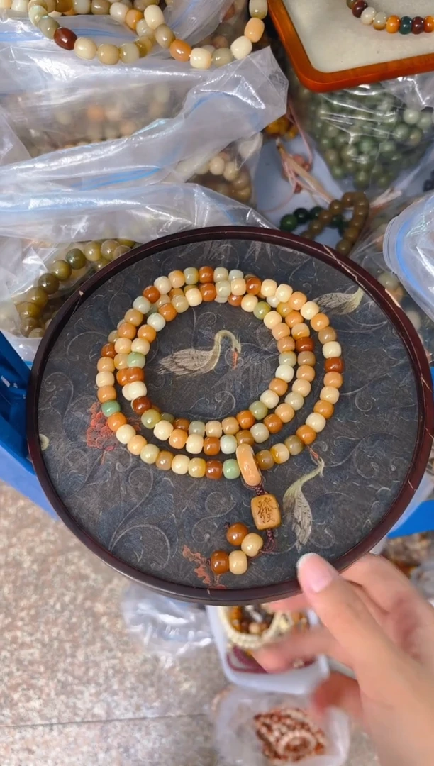 吊坠菩提根/象牙果多宝小桶珠108项链成品