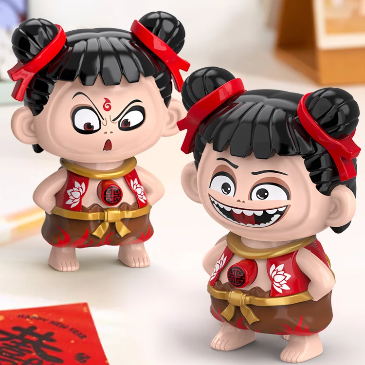 娃娃变脸钥匙扣哪吒变脸小挂件公仔手办成人儿童潮玩变脸盲盒