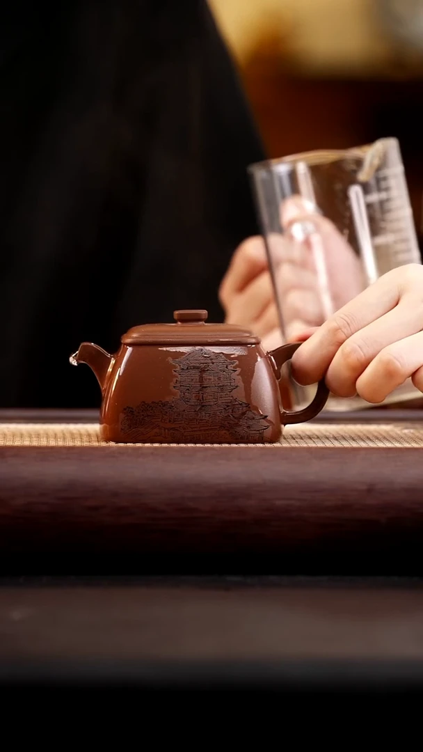 茶壶紫砂老紫泥方敦