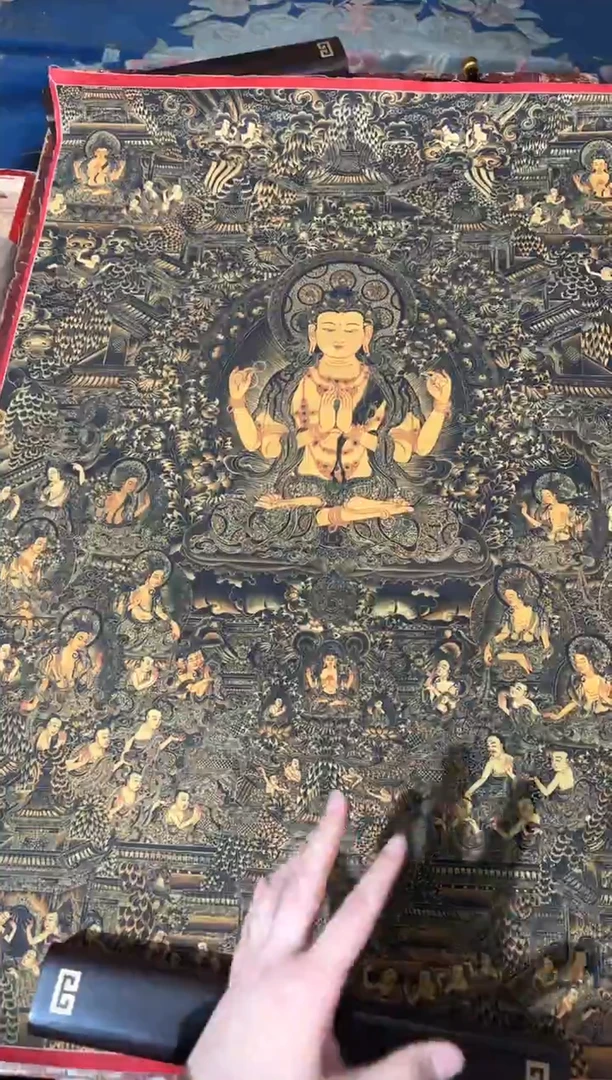 卷轴画龙妹的唐卡tk16