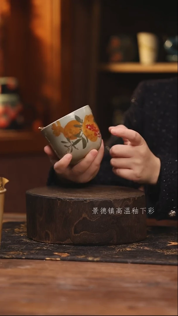 陶瓷景德镇高温釉下手绘陶瓷@L483@