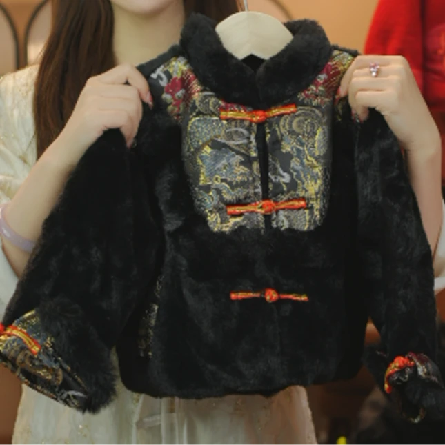 【萬事興龍】2023秋冬季新品重工刺绣国风汉服唐装新年装35389