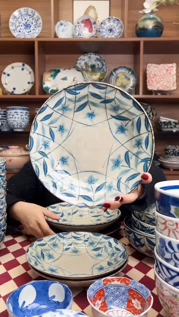 【闪购商品】瓷片【微瑕】桔梗20cm咖喱盘