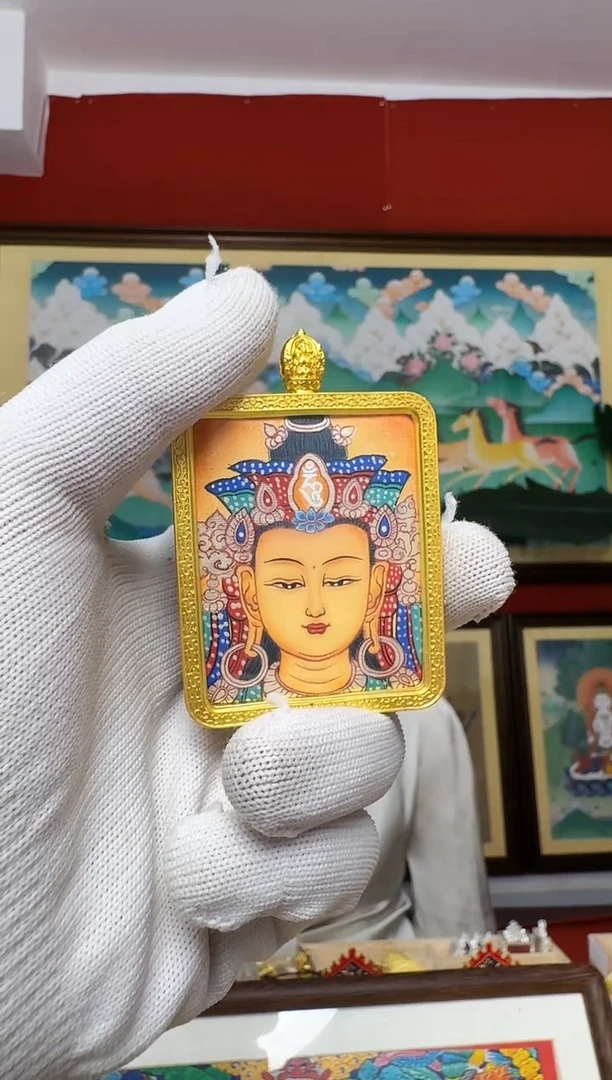 吊坠文老师-热贡元旦唐卡画院 周毛