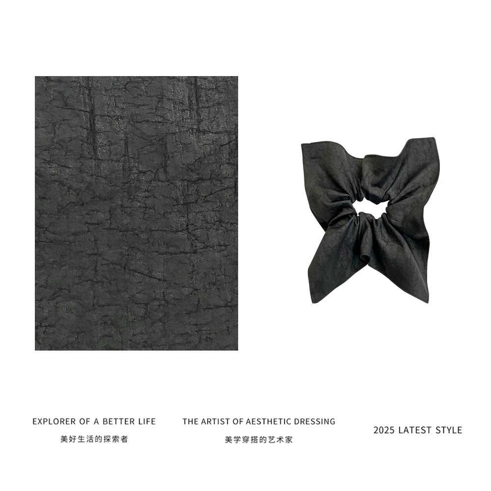 100%桑蚕丝香云纱 龟裂纹气质小饰品发圈