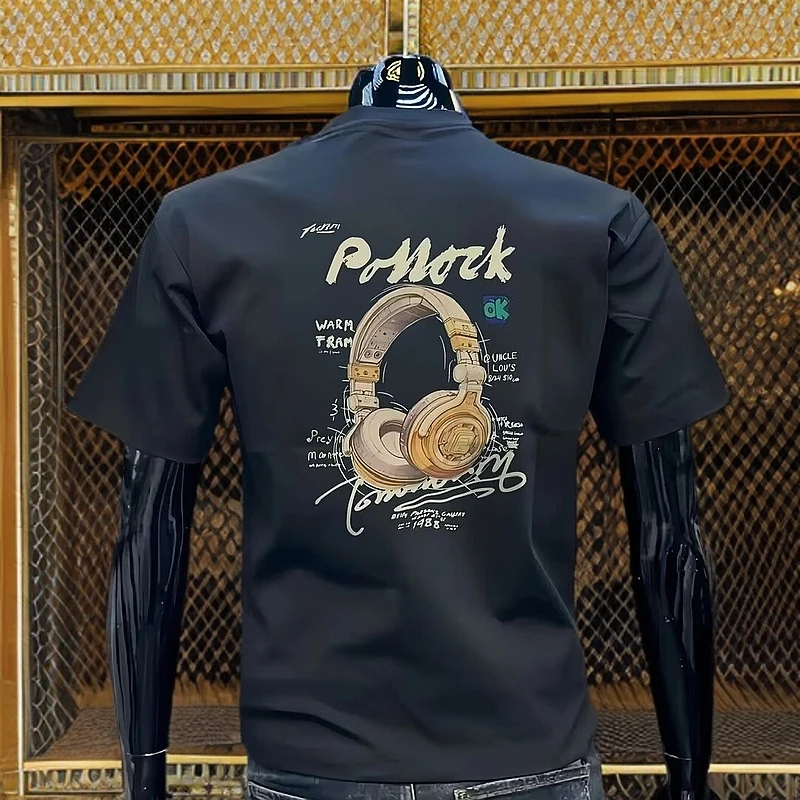 青年轻奢百搭情侣短袖T恤高品质时尚通用简约宽松型半袖夏季男士