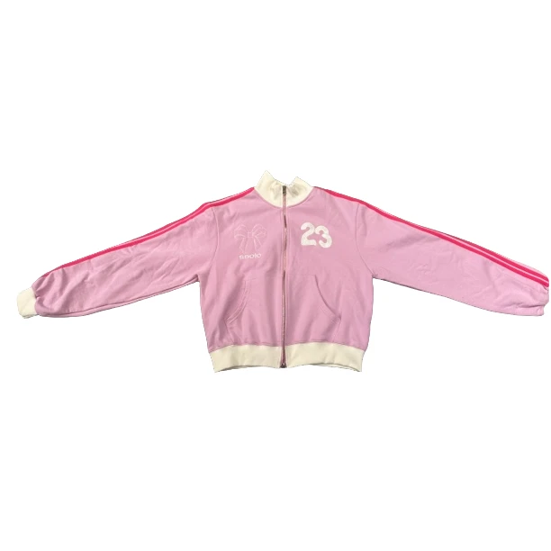 韩版简约圆领宽松型女色短外套开衫春秋上衣拼接撞色