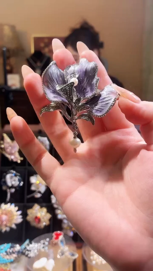 合成立方氧化锆铜合金紫瓣兰心